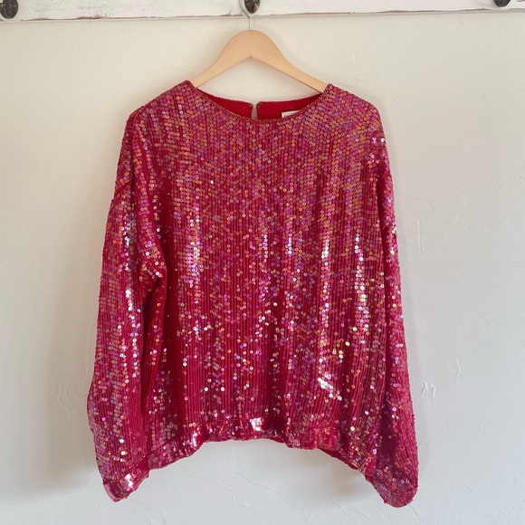 Red Vintage Sequin Blouse - Picture 10 of 10